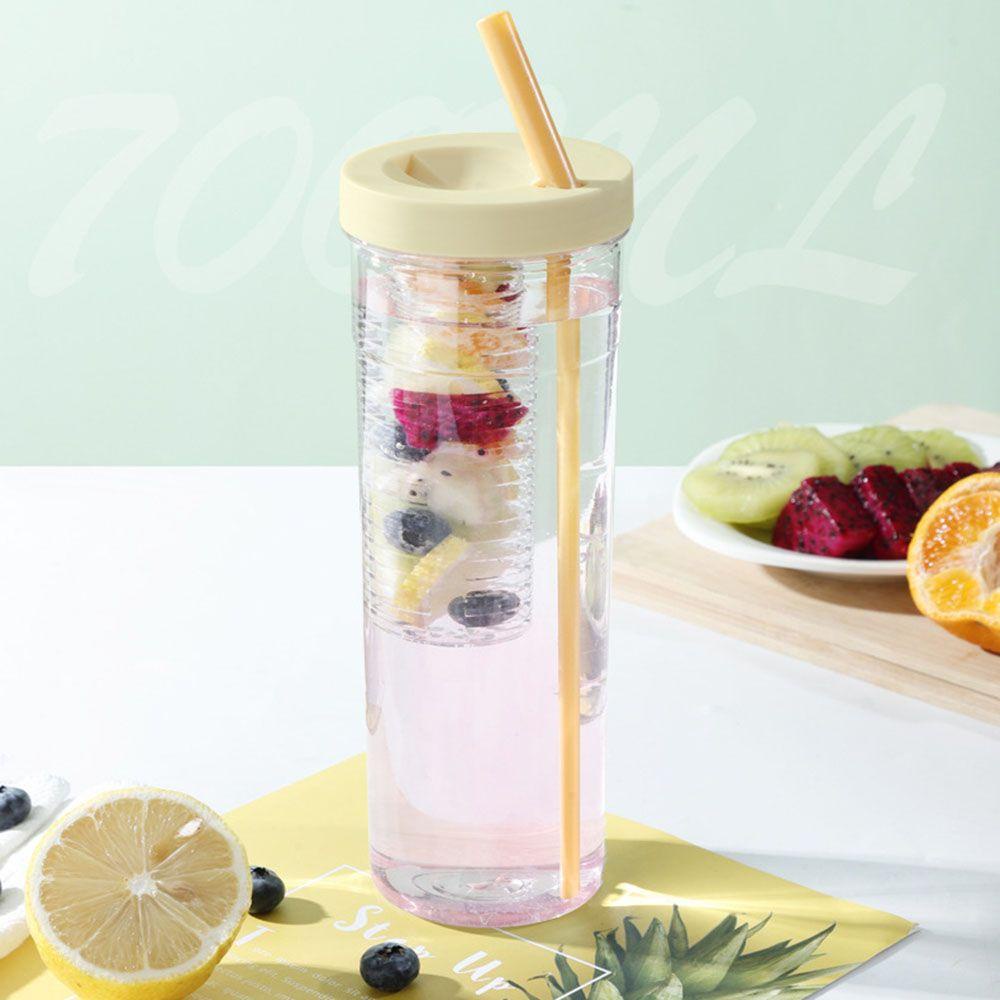 Bình Nước Nhựa Có Nắp Và Ống Hút Dung Tích 700ml Dùng Cho Cả Nam Và Nữ