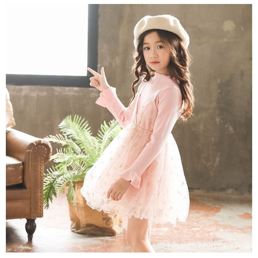 Girl Autumn And Winter Star Ballroom Dance Dress Plus Princess Dress