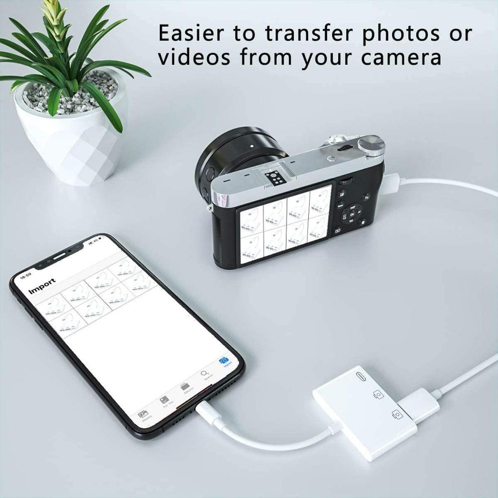 Đầu Chia Cổng Lightning &amp; 3 Trong 1 Cho Camera Ios 13