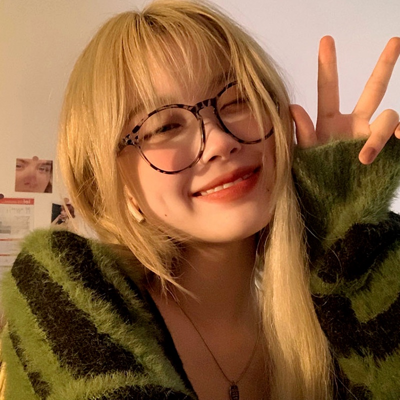 (KIQI-FASHION) COD Mắt Kính Gọng Tròn Chống Ánh Sáng Xanh Thời Trang Cho Nam Nữ