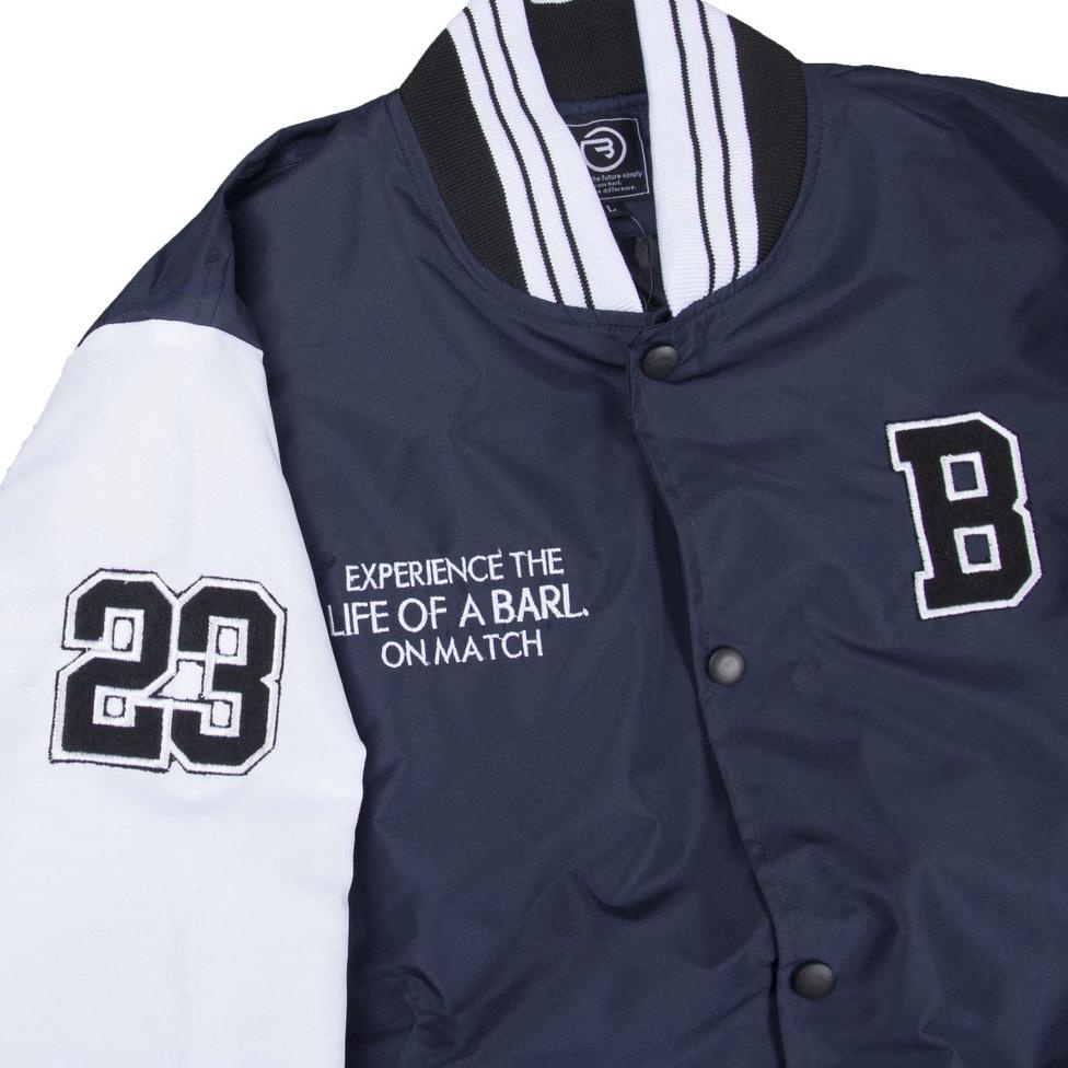 Barl Hot. Áo Khoác Bóng Chày Nam Nữ Màu Đen Navi Varsity.