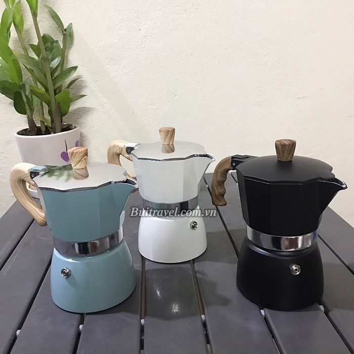 Ấm pha trà, cafe dã ngoại 150ml và 300ml - Bình pha cafe Moka du lịch nhỏ gọn- Bụi Travel