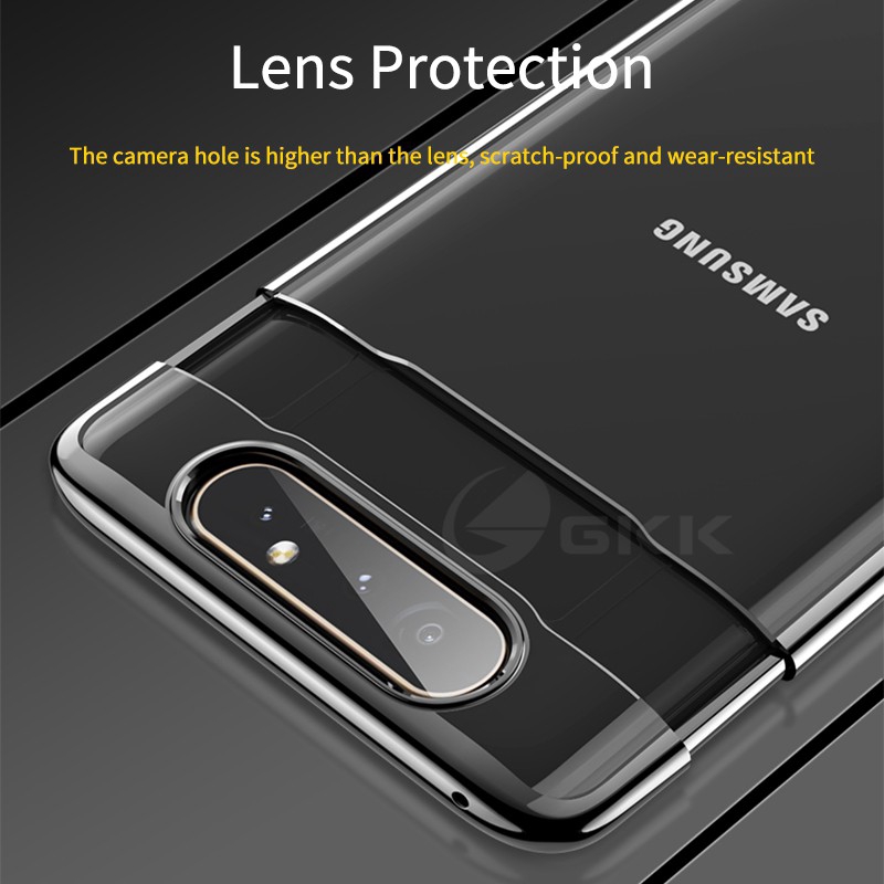Ốp Điện Thoại Cứng Trong Suốt Mạ Viền Sang Trọng Cho Samsung Galaxy A80
