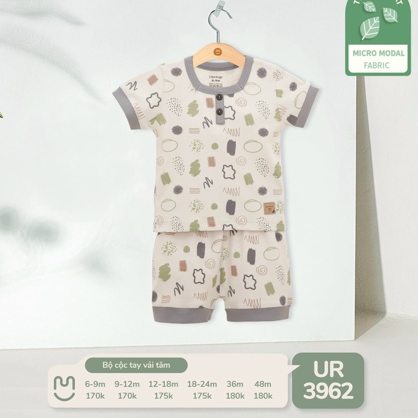 Bộ Uala rogo Modal mềm mịn cao cấp thấm hút tốt thoáng mát cộc tay họa tiết hoa quả bé trai bé gái 3618 3634 3962