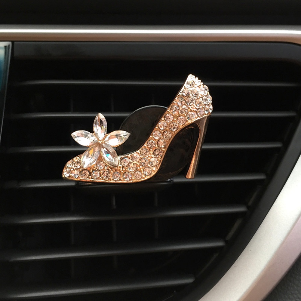 Phụ Kiện Khuếch Tán Nước Hoa Gắn Lỗ Thông Gió Xe Hơi Đính Kim Cương Lấp Lánh