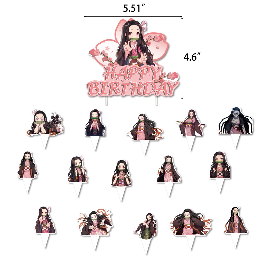 Bộ 2 Bong Bóng Trang Trí Tiệc Sinh Nhật Chủ Đề Demon Slayer Cho Bé YS2