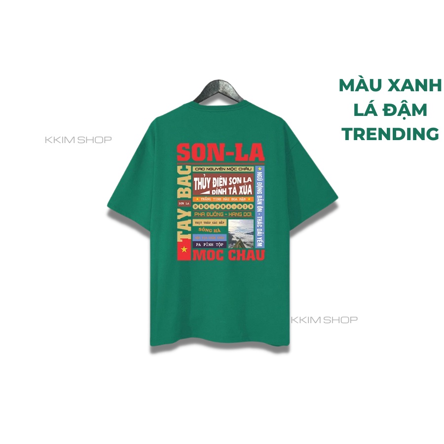 Áo thun tay lỡ SƠN LA, Áo phông 63 tỉnh thành Form rộng oversize, chất liệu Cotton KKIMSHOP