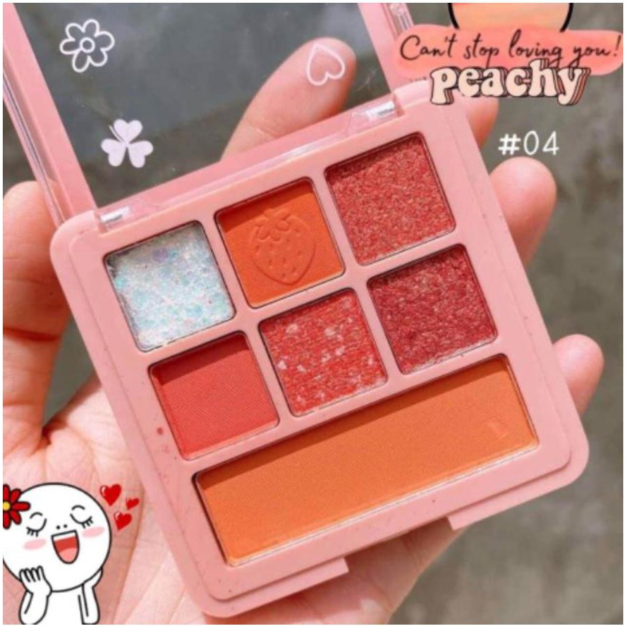 Bảng Phấn Mắt đào Kiss Beauty 7 ô đẹp hút hồn