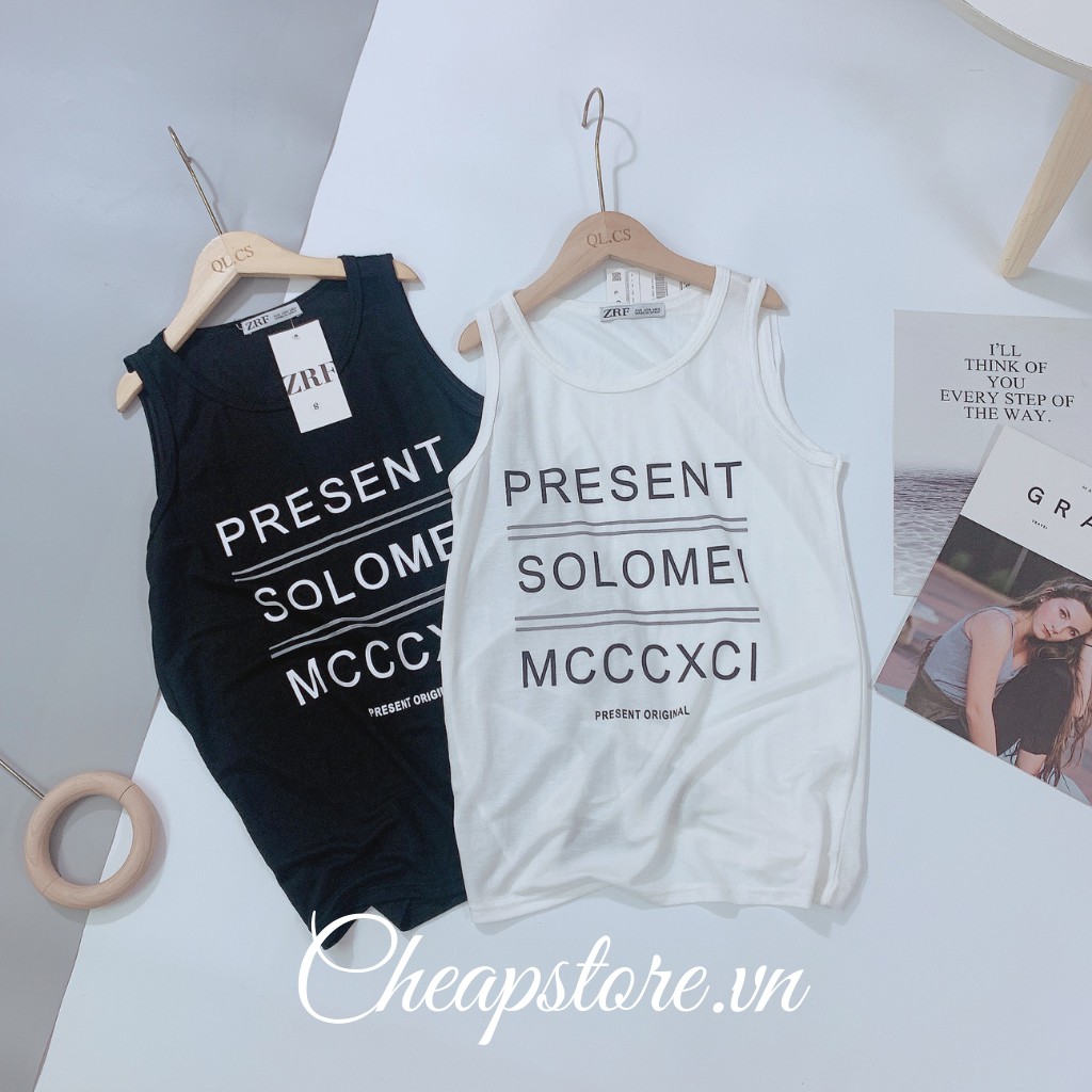 [Mã FAMAYWA giảm 10K đơn 50K] Áo phông giấy nữ_Áo ba lỗ thun giấy in chữ 2 màu basic hottrend 2021 | BigBuy360 - bigbuy360.vn