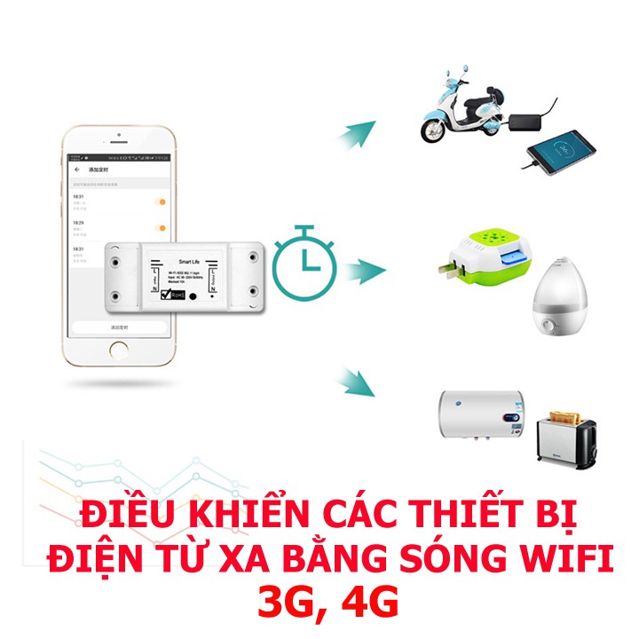 Công tắc điều khiển từ xa wifi 3G 4G smart life - công tắc wifi - điều khiển từ xa bằng điện thoại