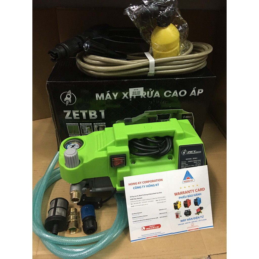 Máy Rửa Xe Hồng Ký ZETB1  Có chỉnh áp, bh 12 tháng