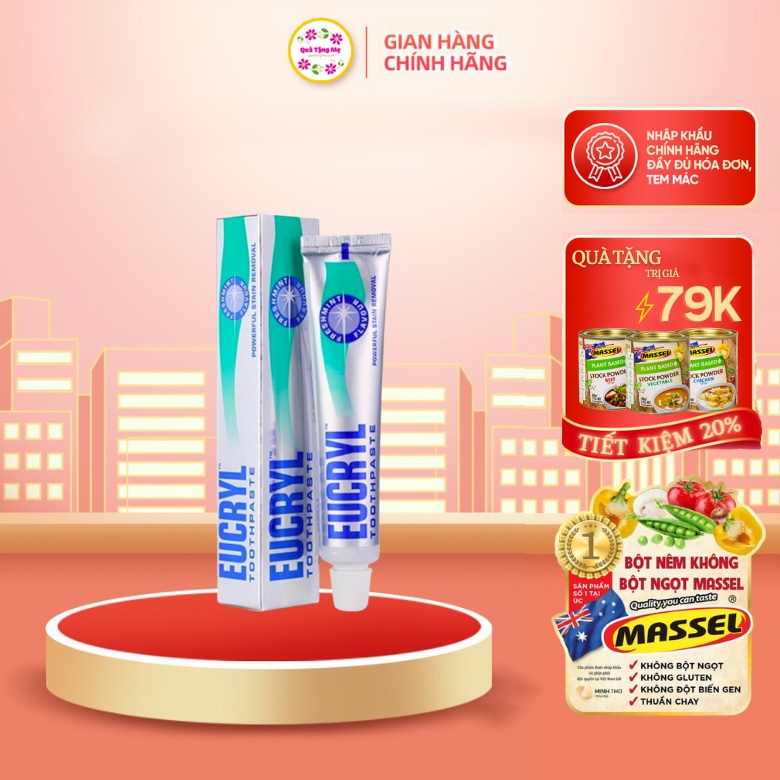 Kem đánh trắng răng Eucryl 62g - Nhập khẩu từ Anh quatangme