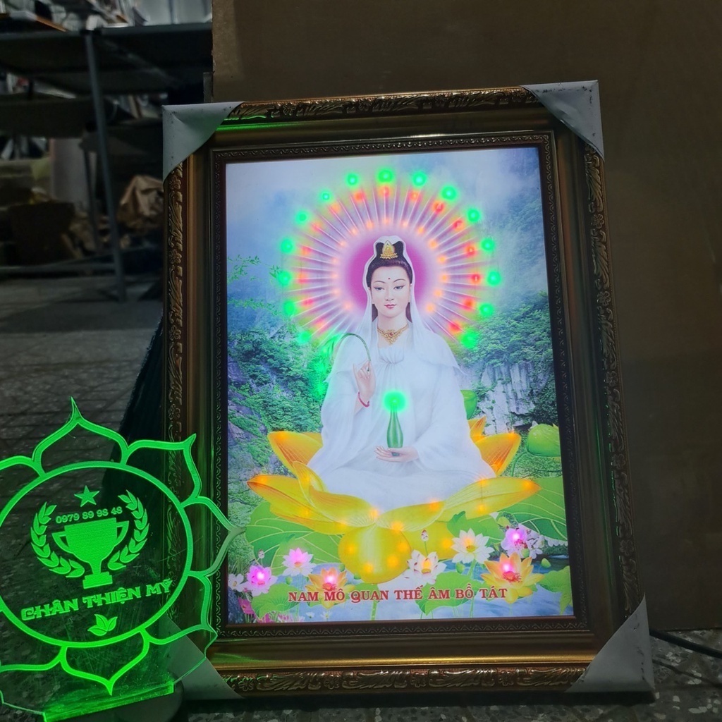 Tranh quan thế âm bồ tát có điện MS 06