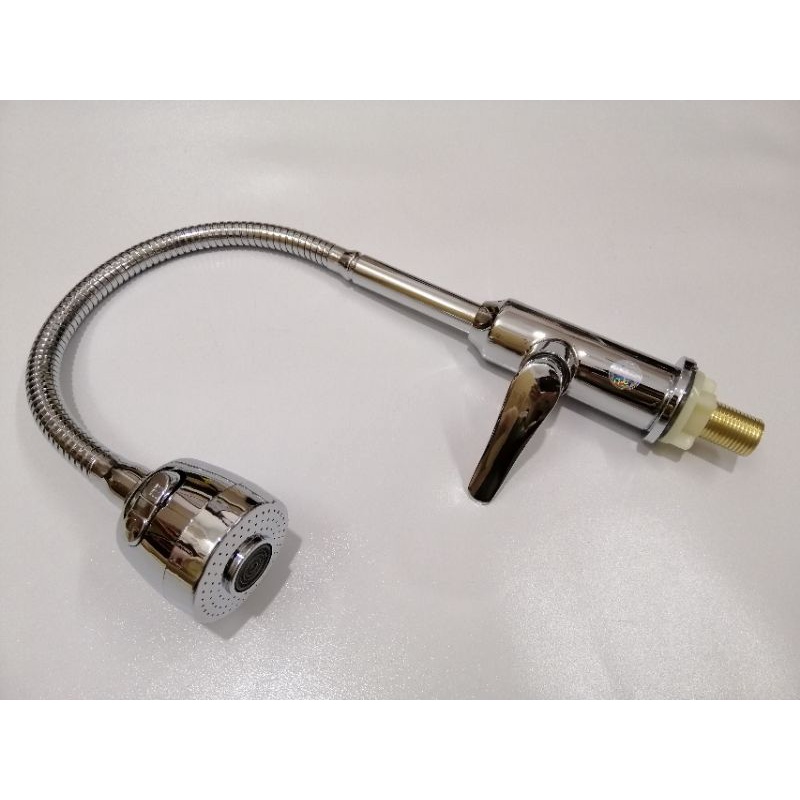 Vòi rửa bát đơn cần mềm thân đồng Inax