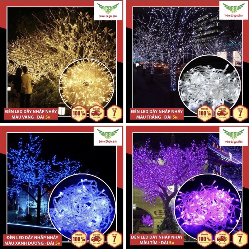 Dây Đèn Led Nhấp nháy ✨FREESHIP✨ Đèn Nháy Trang Trí Nhấp Nháy Tự Động  Dài 5M Cao Cấp. | BigBuy360 - bigbuy360.vn