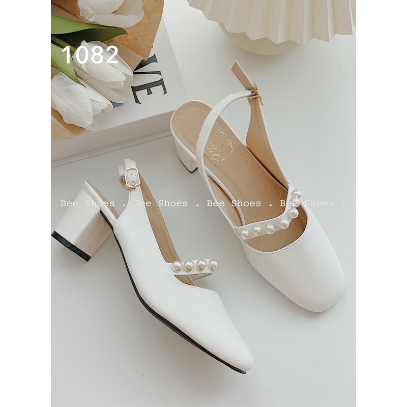 BEESHOES - GIÀY BÚP BÊ GÓT VUÔNG 3CM MŨI VUÔNG DA MỀM - GIÀY THỜI TRANG DA MỀM SIÊU ÊM MÀU KEM-BE