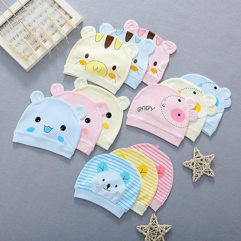 Mũ cotton tai dễ thương cho bé 0-5m trai/gái nhiều mẫu