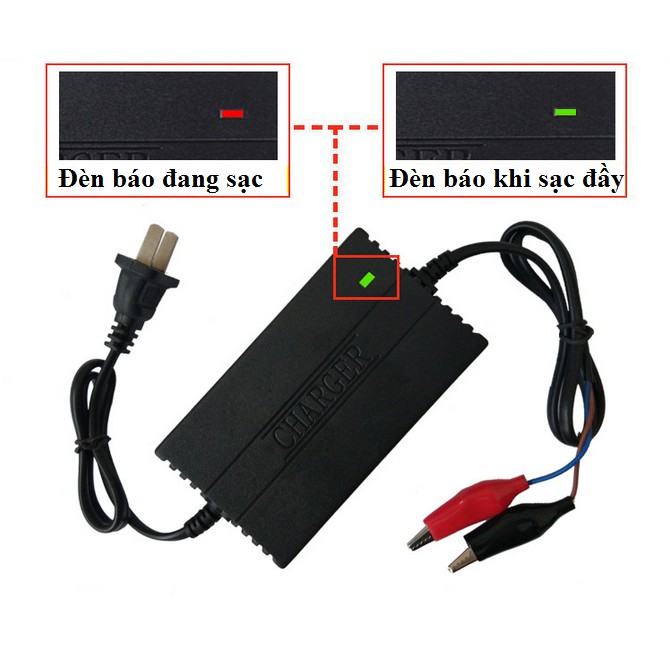 [Mã LIFE1603ALL giảm 10% đơn 0Đ] Sạc bình ắc quy 12V/2A cho ô tô , xe máy (ĐEN)