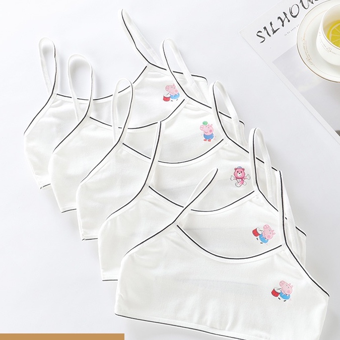 [MÃ 005]Áo lót bé gái 2 dây mảnh hoạ tiết siêu xinh, áo lá học sinh từ 20-42kg