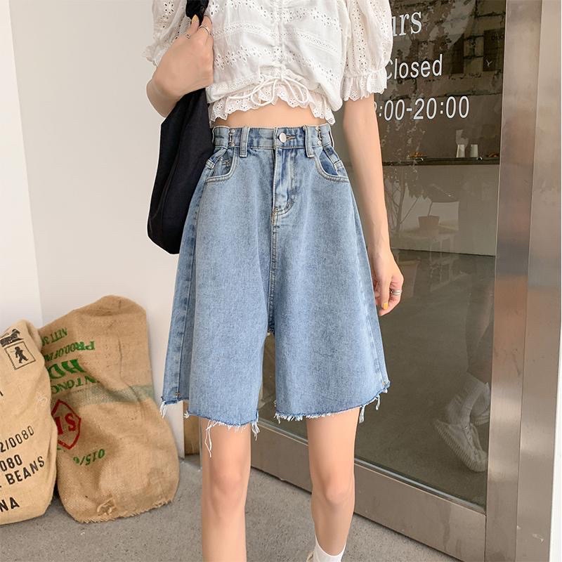 Quần Jeans Ngố Nam Nữ Unisex Có Khuy Điều Chỉnh Eo Màu Xanh Nhạt Chất Đẹp Loại 1 Ống Rộng Cạp Cao Đủ Size Ulzzang