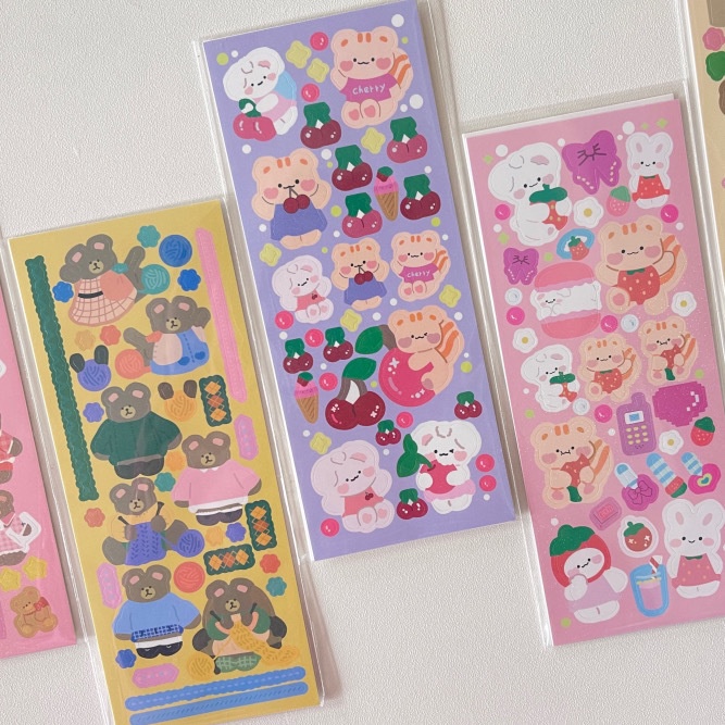 Tấm sticker bling bling lấp lánh họa tiết động vật dễ thương