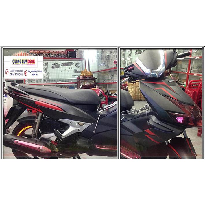 Tem trùm air blade ♦FREESHIP♦ đen chỉ đỏ đời 2007-2010, độ team trùm ab dán phủ dàn áo xe đỏ đen rẻ đẹp