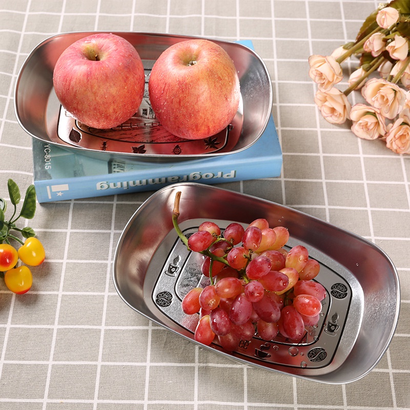 Đĩa Kim Loại Mạ Thiếc Đựng Trái Cây Khô Bánh Kẹo Phong Cách vintage