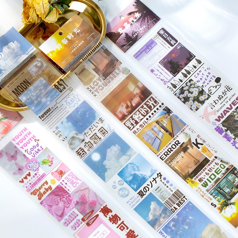 Combo 4 tấm hình trang trí sổ phong cảnh chống thấm pet