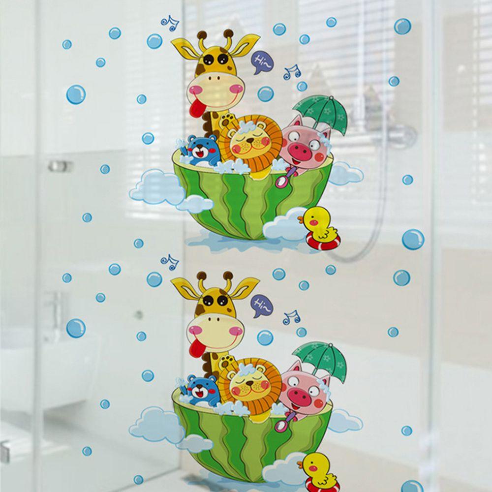 NICKOLAS Sticker Dán Tường Chống Thấm Nước Họa Tiết Hoạt Hình Dễ Thương Trang Trí Phòng Tắm Cho Bé