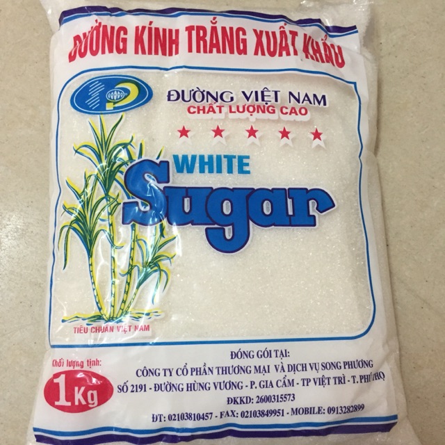 Đường xuất khẩu gói 1kg ( Trắng, vàng) date 2/2021