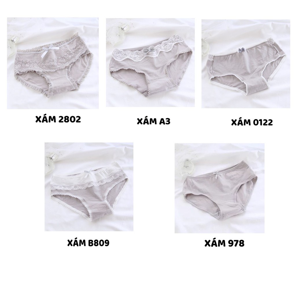 Quần Lót Nữ - Quần Lót Nữ Cotton tông xám 100% kháng khuẩn thoáng mát gợi cảm DAN STORE MÃ XAM5