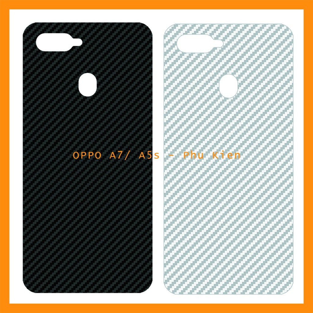 Decal dán lưng OPPO A7 vân carbon
