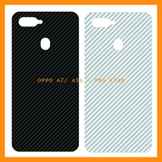 Decal dán lưng OPPO A7 vân carbon