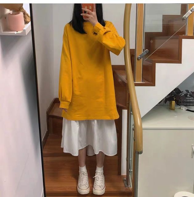 (tặng dây thắt) VÁY NỈ TAY BỒNG THẮT EO + SUÔNG ULZZANG | BigBuy360 - bigbuy360.vn