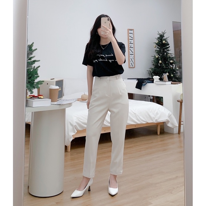 Quần Tây Nữ ,Hàng mới Lin closet 2021.Form ngắn ít xếp li