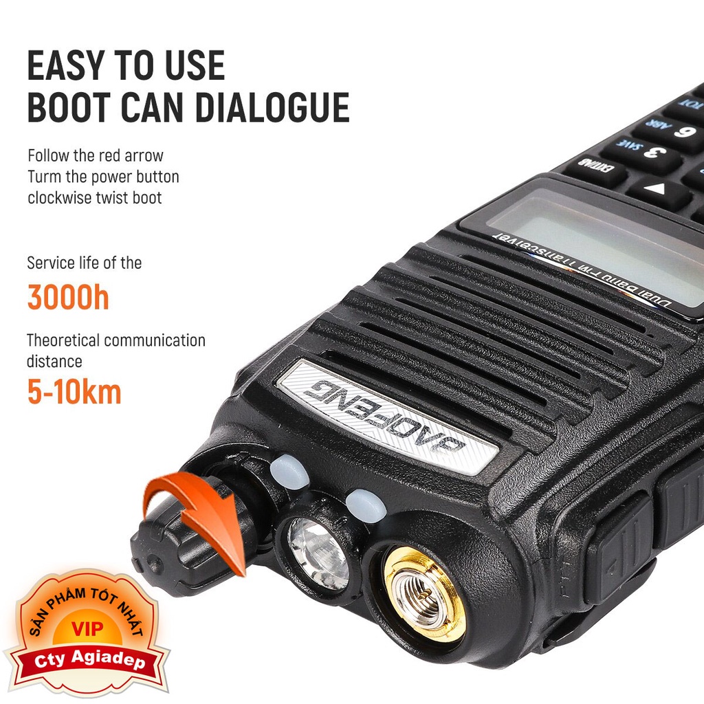 Bộ Đàm BaoFeng UV-82 Portabl Bộ Đàm 5W 10KM Cao Cấp Tầm Xa Hai Chiều Dual PTT