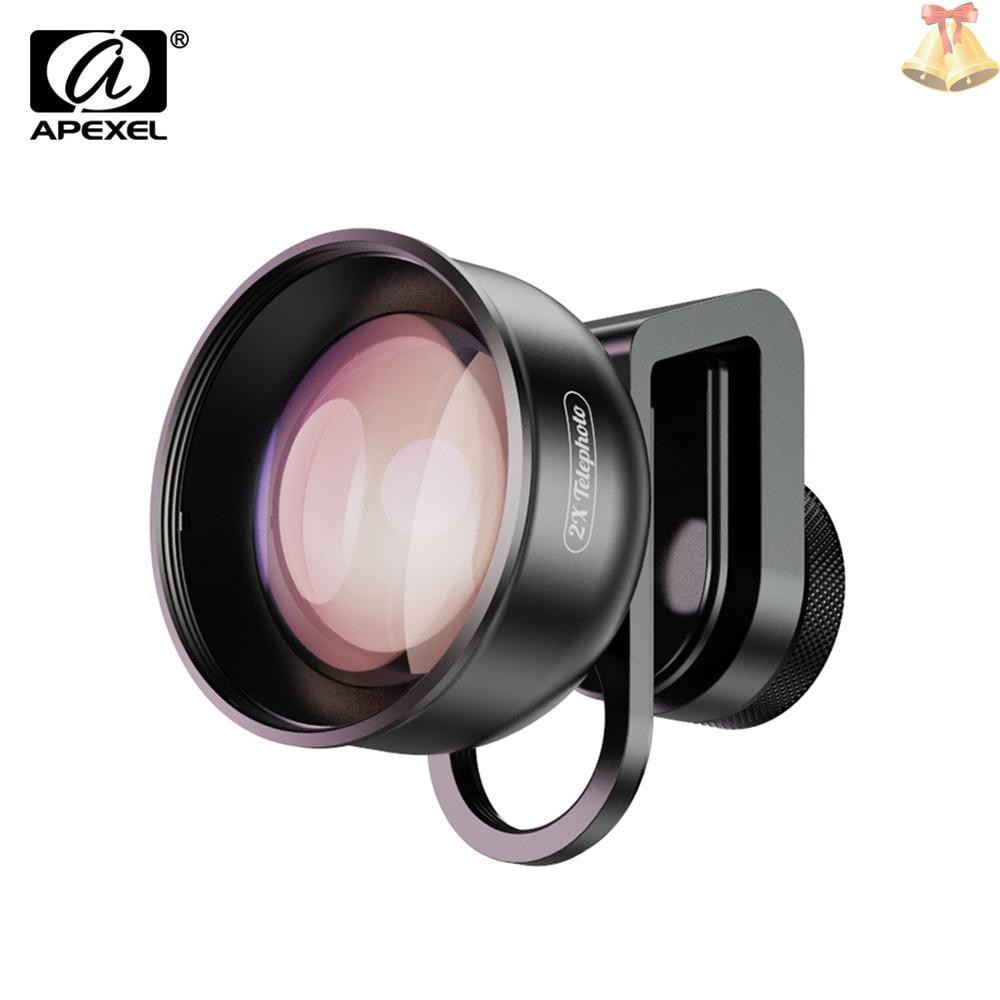 ONE APEXEL APL-HD5T Multi-layer Phone Telephoto Lens 2X Zoom for Dual Lens / Single Lens Smartphone for iPhone X/Xs/8P Samsung Galaxy Huawei Xiaomi Cellphones