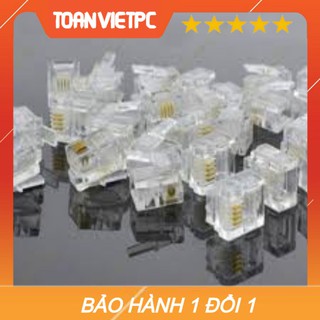 [Mã ELHA22 giảm 5% đơn 300K] Hạt mạng điện thoại RJ11 gói 1000 hạt | Hạt line rj11