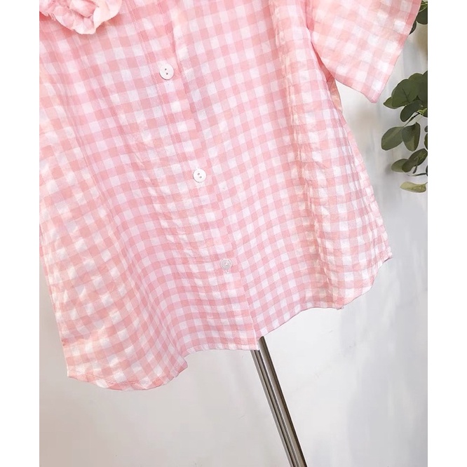 [XẢ HÀNG LẺ MẪU] Áo sơ mi bé 5-7t caro kẻ hồng siêu xinh chất cotton cực mát hàng loại 1 thấm mồ hôi cực đẹp