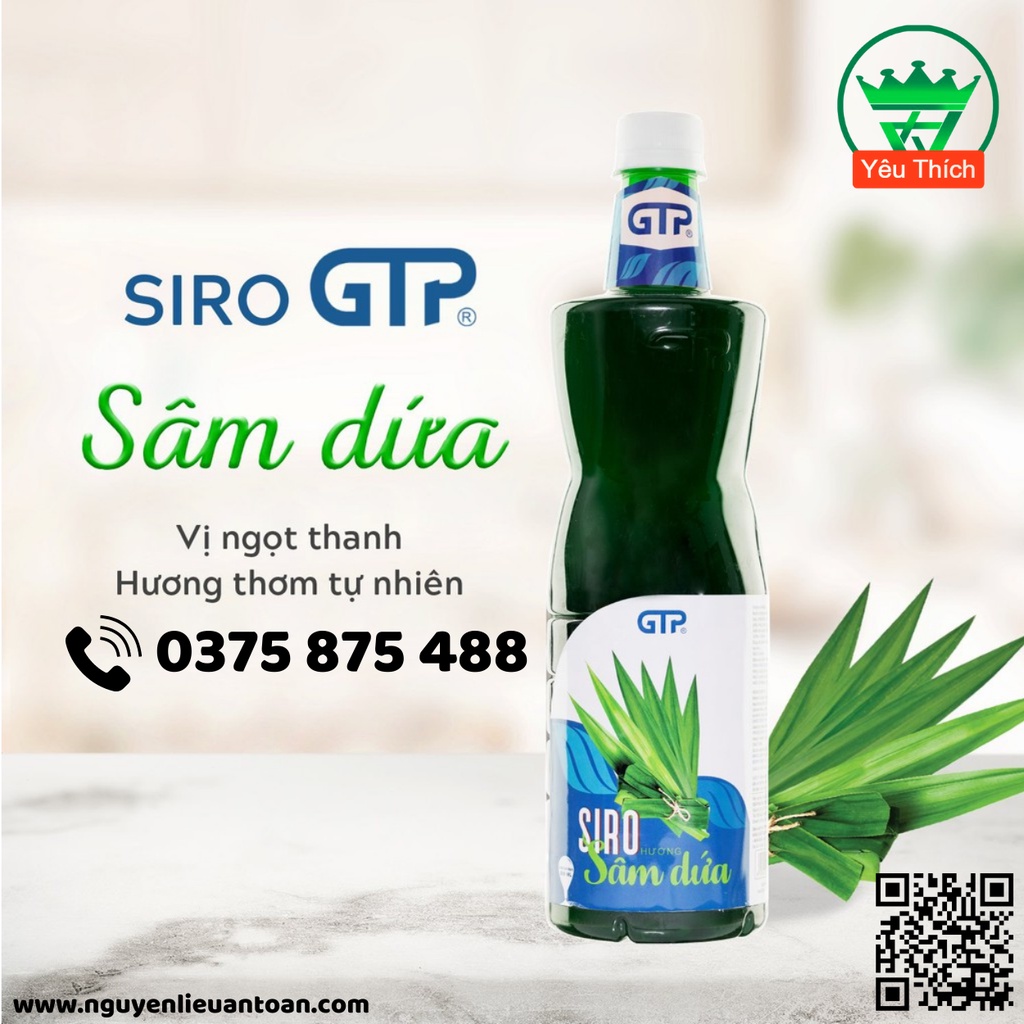 Siro Sâm Dứa GTP 1.3kg Hương Vị Đậm Đà, Vị Ngọt Tự Nhiên