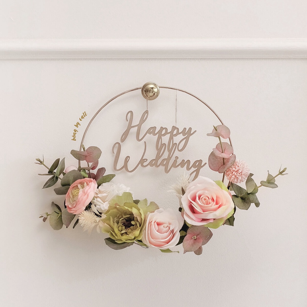 Vòng hoa treo cửa đẹp - vòng hoa trang trí cửa phòng cho bé phong cách Hàn Quốc mang thương hiệu BÔNG BY CATT