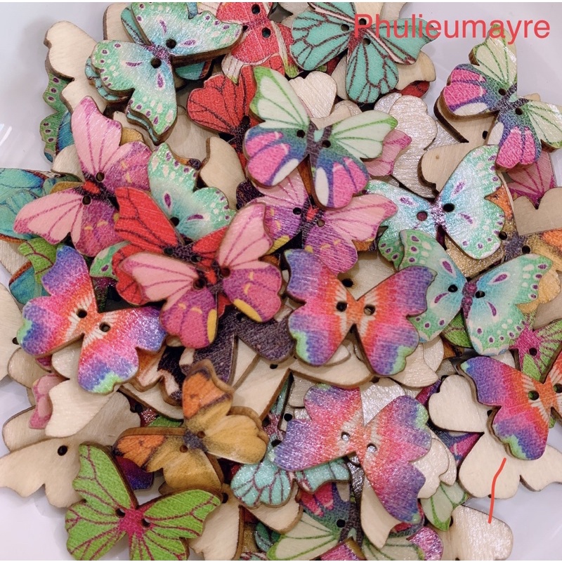 Set 10 nút ( cúc )áo hai lỗ hình bướm mẫu 4