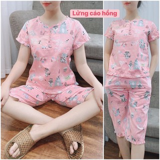 Đồ bộ mặc nhà( chất vải thô lụa) mềm mịn mát, thấm hút mồ hôi,thiết kế sang chảnh