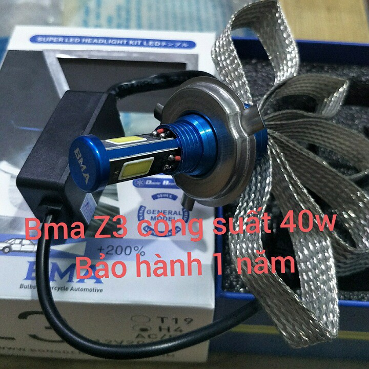 đèn led 3 tim Z3 BMA 40w 2020 chân H4 bảo hành 1 năm