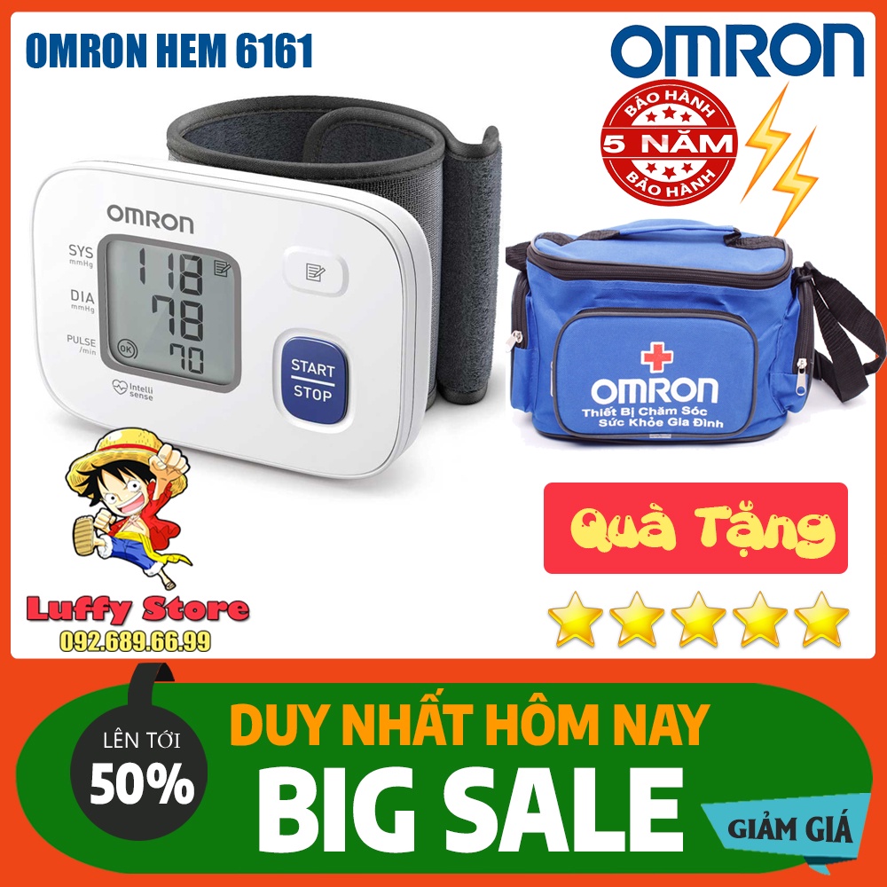 MÁY ĐO HUYẾT ÁP OMRON HEM 6161 CHÍNH HÃNG TẶNG TÚI Y TẾ 200k