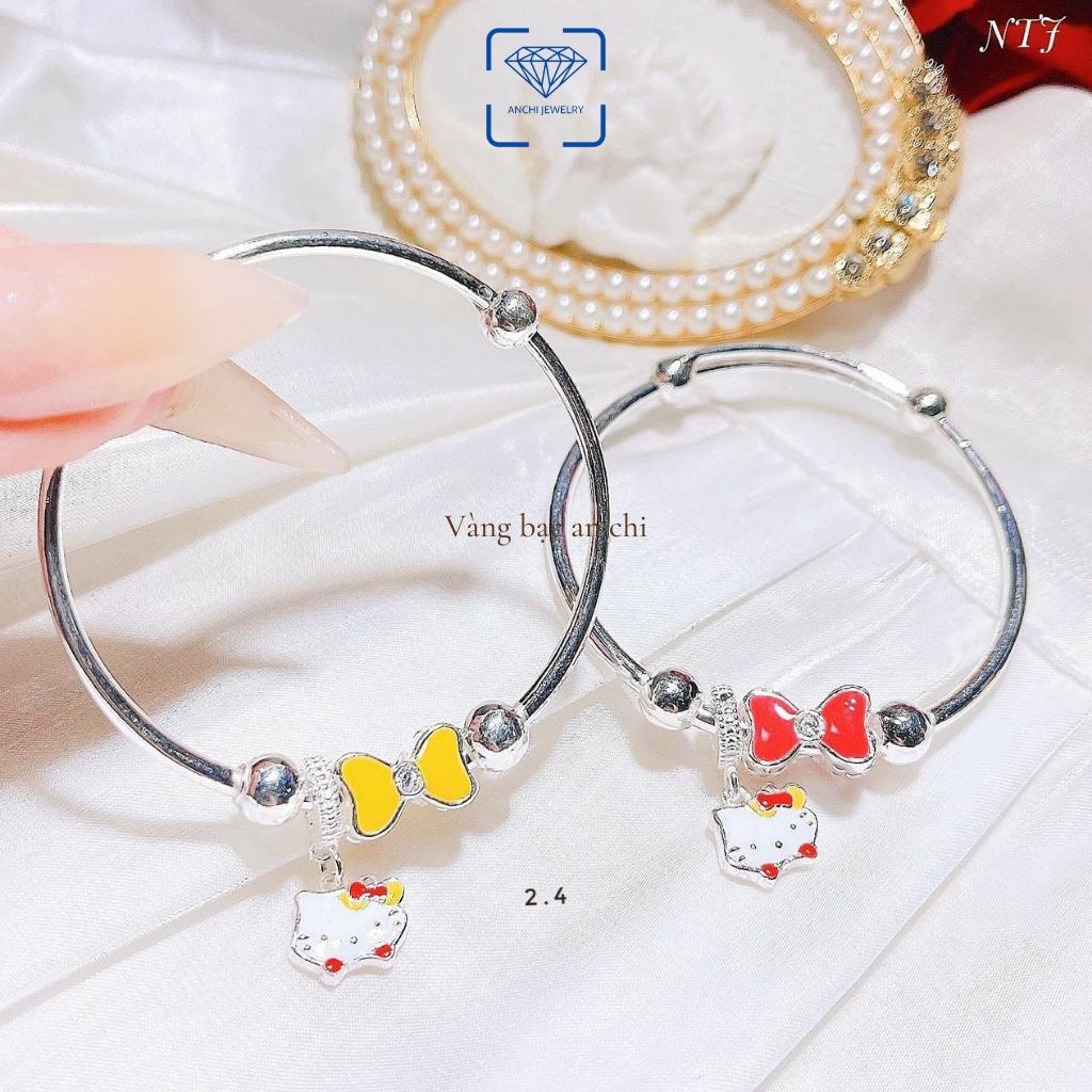 Lắc tay mèo kitty cho bé gái, chuẩn bạc ta không xuống màu - Anchi jewelry