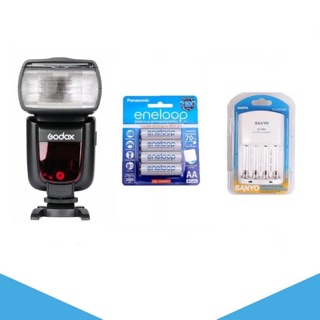 Combo đèn godox+ pin sạc qa0465