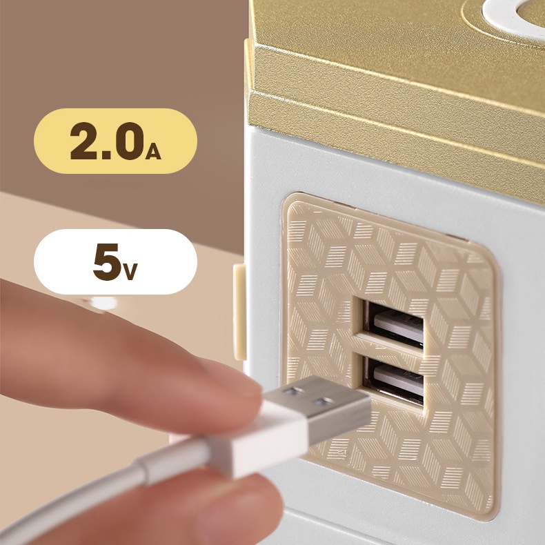 Ổ cắm điện đa năng có sạc không dây 10w Chịu Tải 2500W, 2 cổng sạc USB 2a , Chống Giật, An Toàn Trẻ Nhỏ
