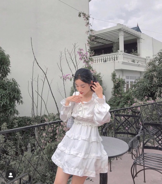 Đầm babydoll tay dài