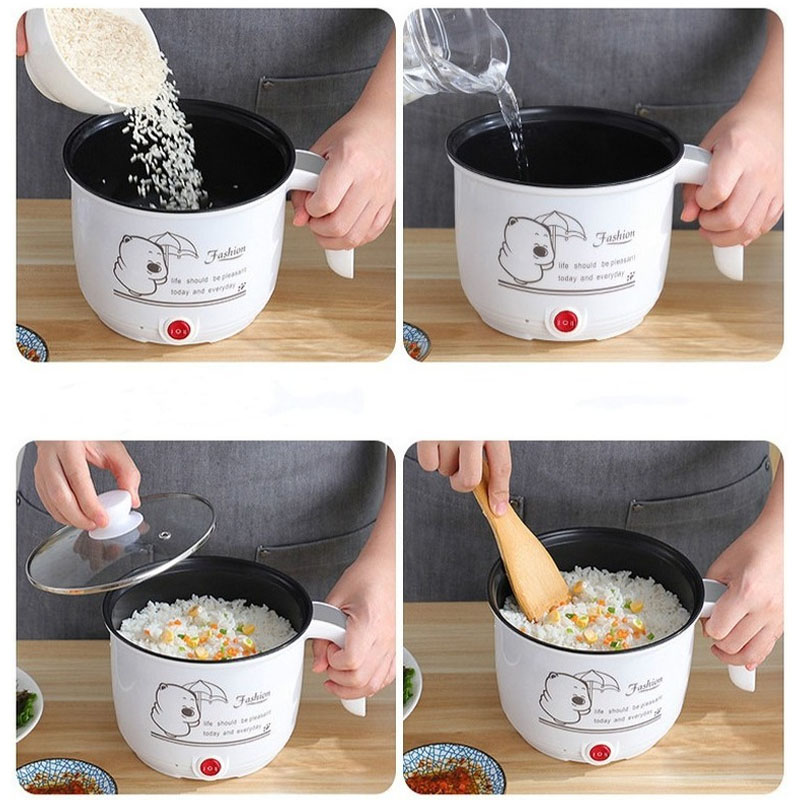 Ca Nấu Mì Đa Năng Có Tay Cầm 1,8L - Nồi Lẩu Điện Mini Kèm Nồi + vỉ hấp inox（Nhiều màu） | BigBuy360 - bigbuy360.vn